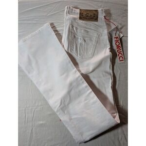 Fiorucci Naomi Campbell Jeans‎ Flare White Denim Pants New With Tags Size 26